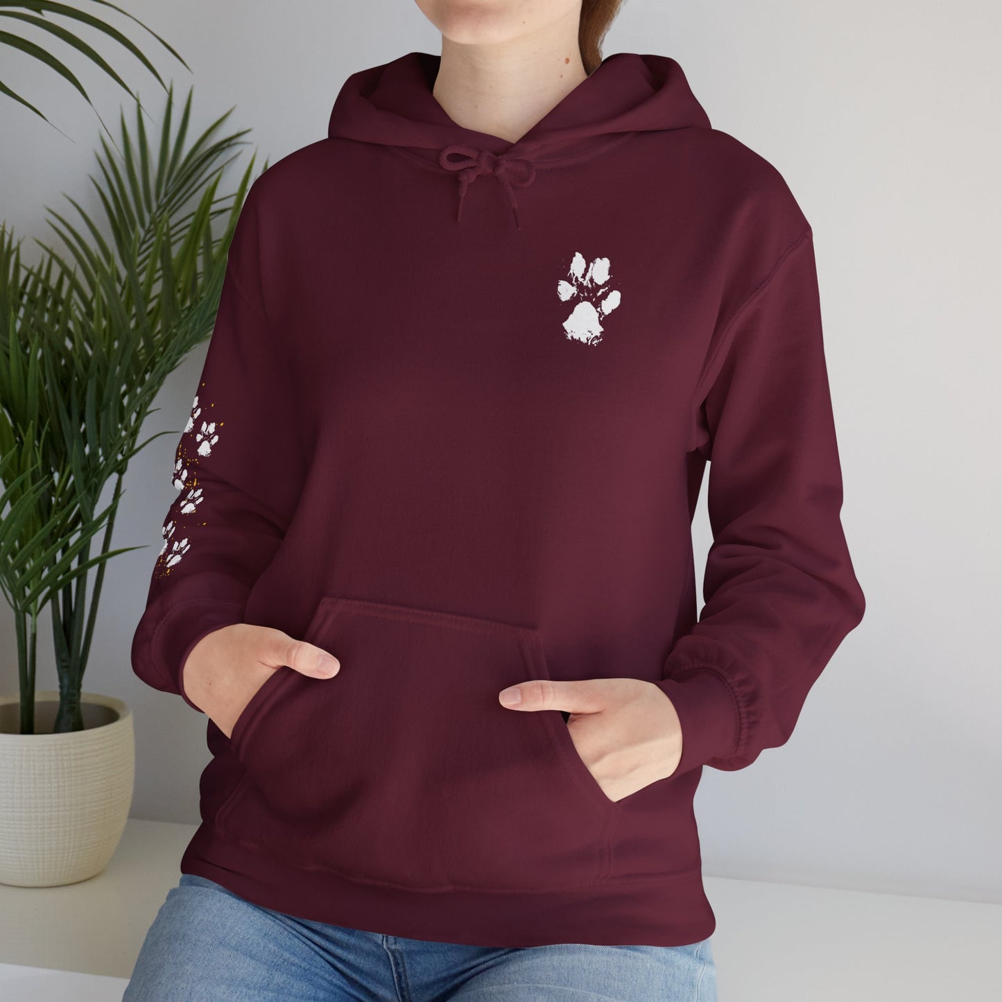 Paw Print & Sunflower Unisex Hoodie – Cozy Pet Lover Sweatshirt