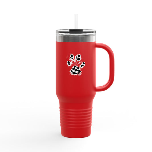 Paw Cow Print Insulated Travel Mug