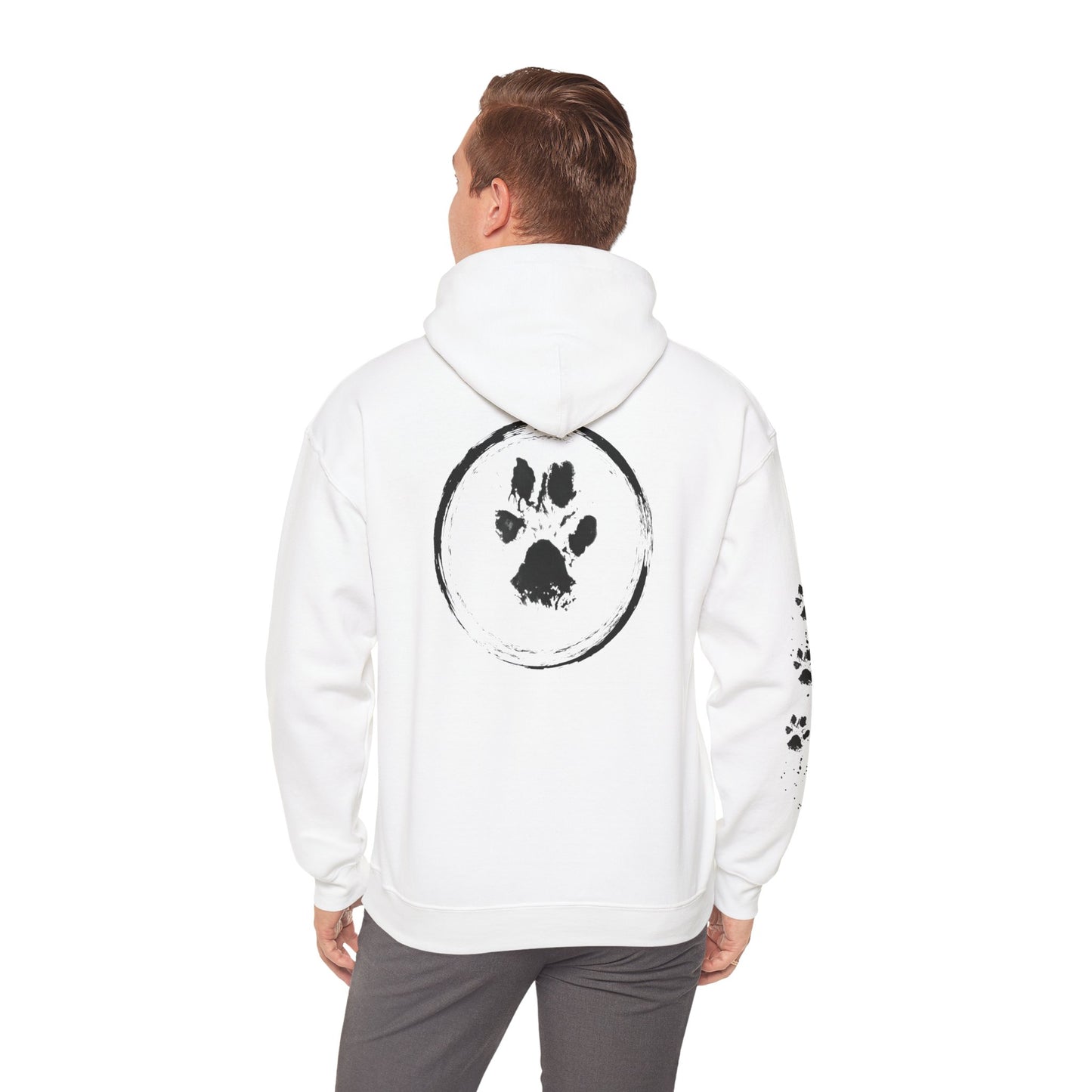 Paw Print Unisex Heavy Blend™ Hooded Sweatshirt - Cozy & Stylish Animal Lover's Gear