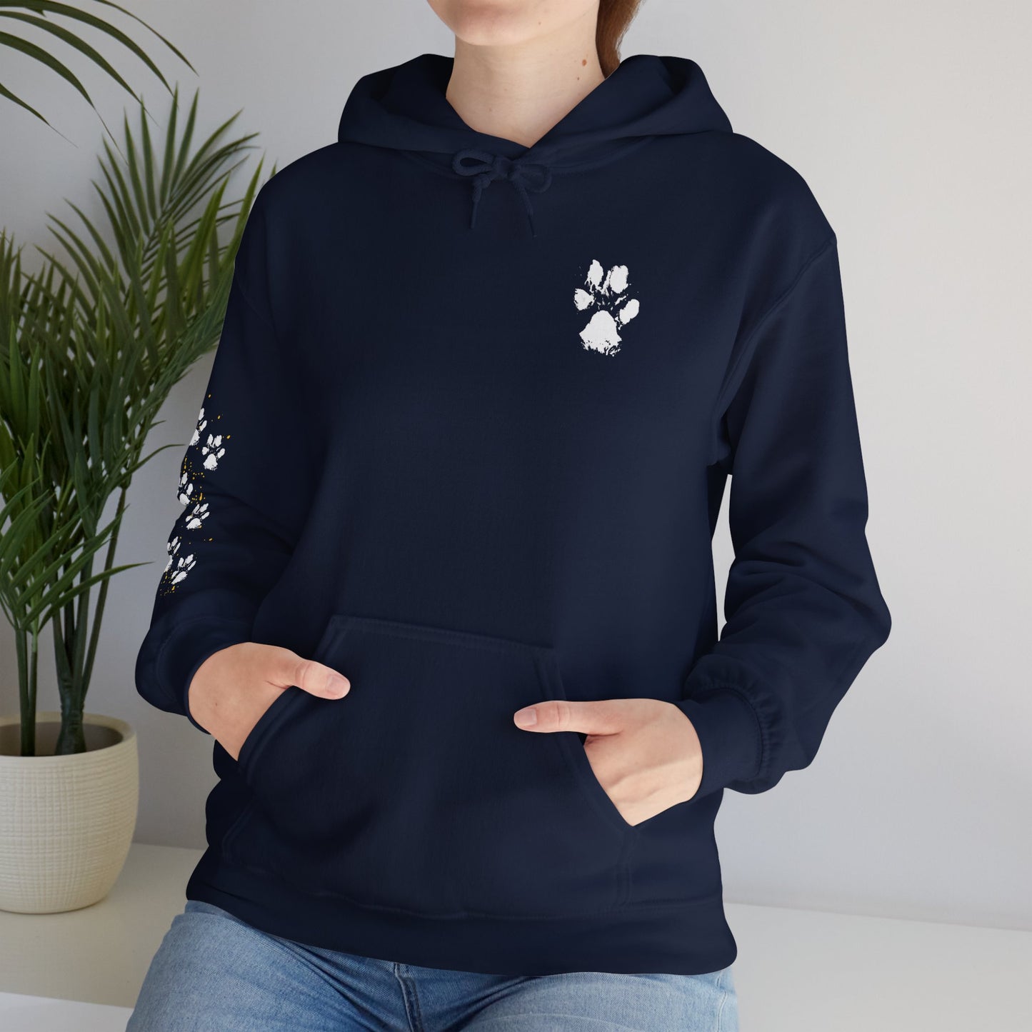 Paw Print & Sunflower Unisex Hoodie – Cozy Pet Lover Sweatshirt