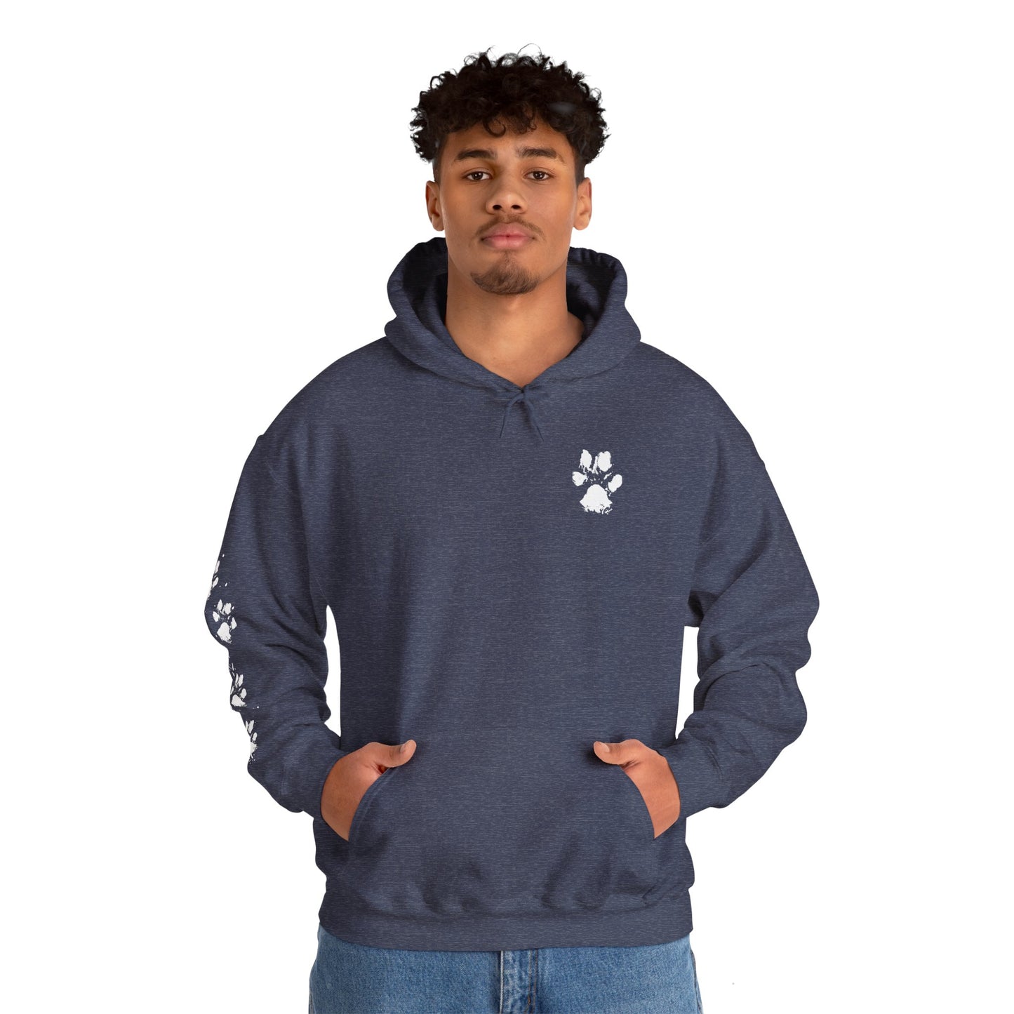 Paw Print Unisex Heavy Blend Hoodie | Cozy Pet Lover Sweatshirt