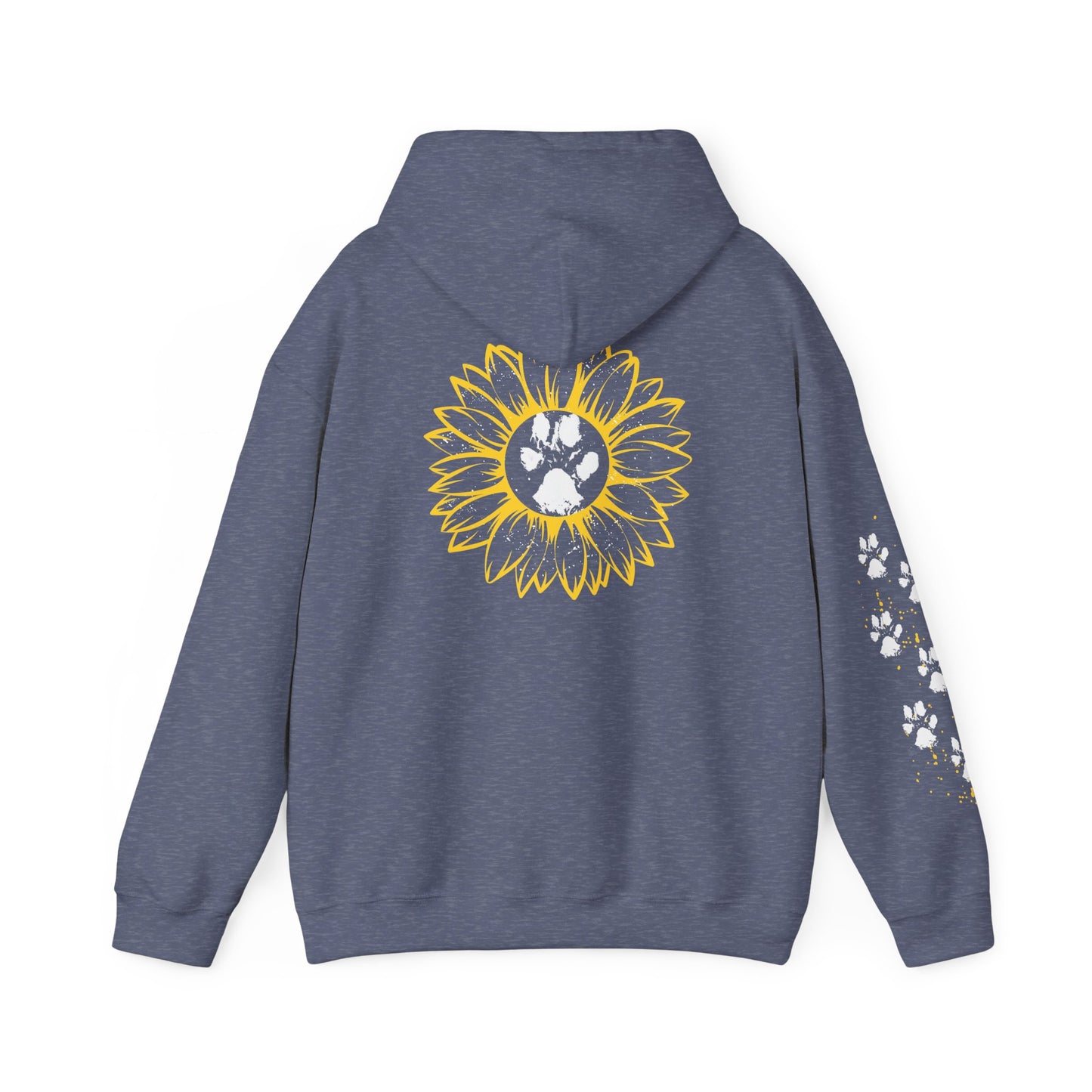 Paw Print & Sunflower Unisex Hoodie – Cozy Pet Lover Sweatshirt