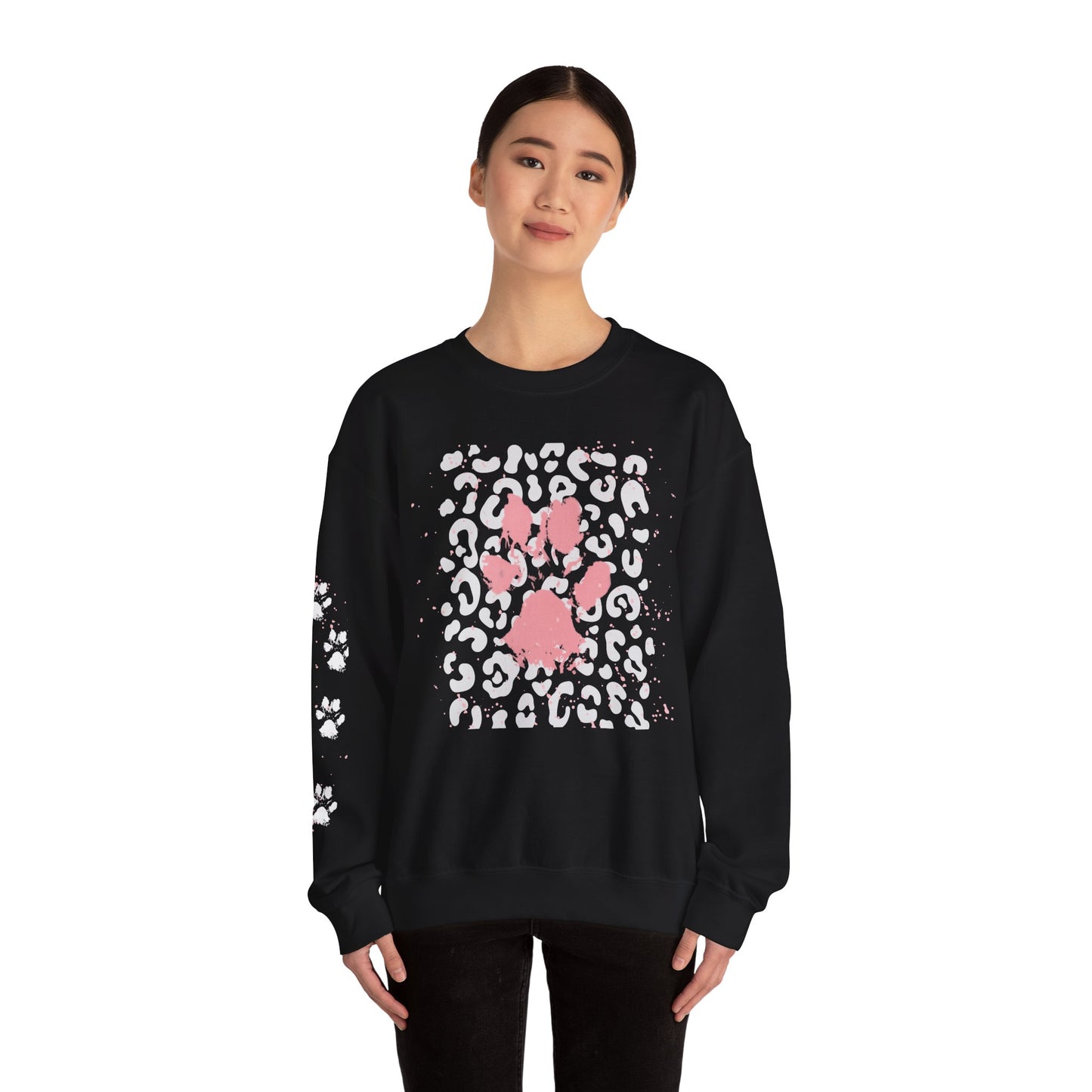 Leopard Print Paw Print Sweatshirt for Animal Lovers