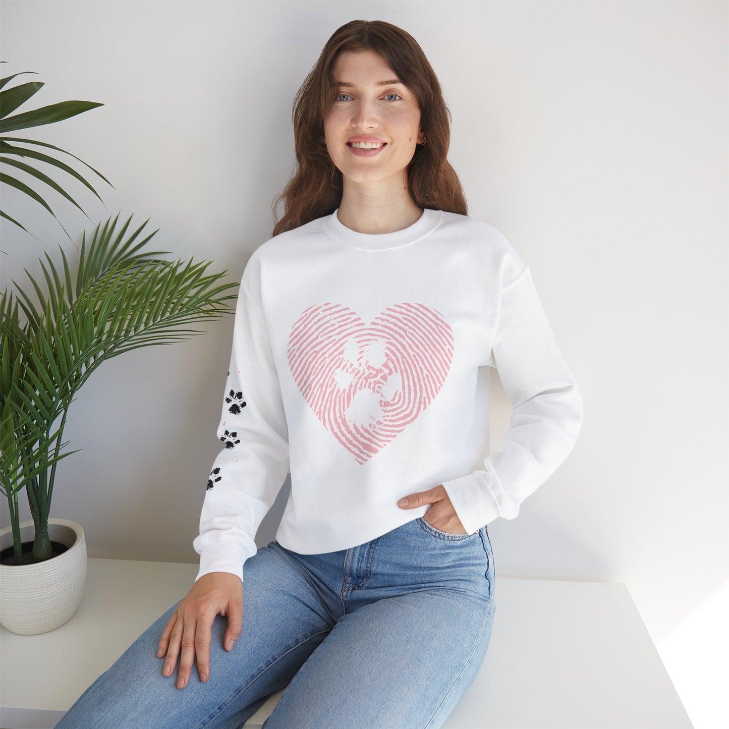 Heart Thumbprint Paw Print Sweatshirt