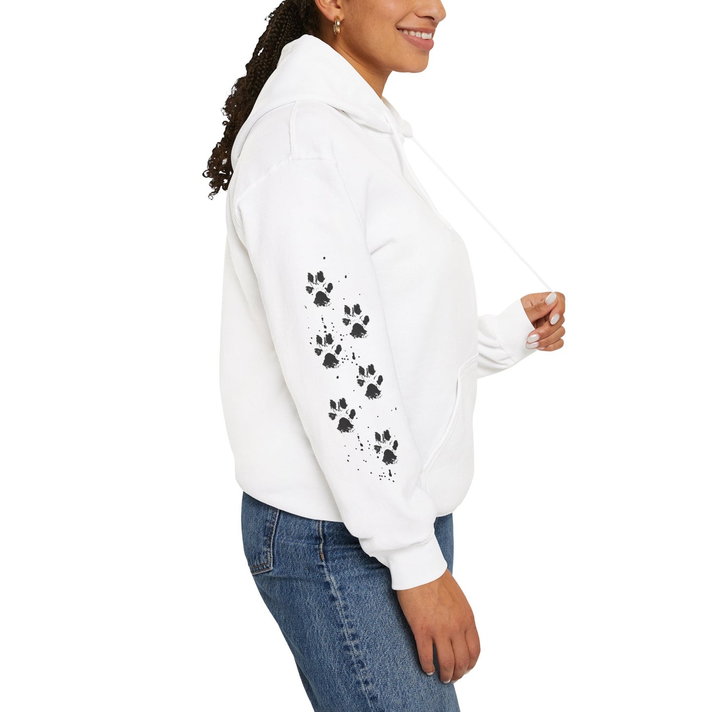 Paw Print Unisex Hooded Sweatshirt - Perfect for Pet Lovers