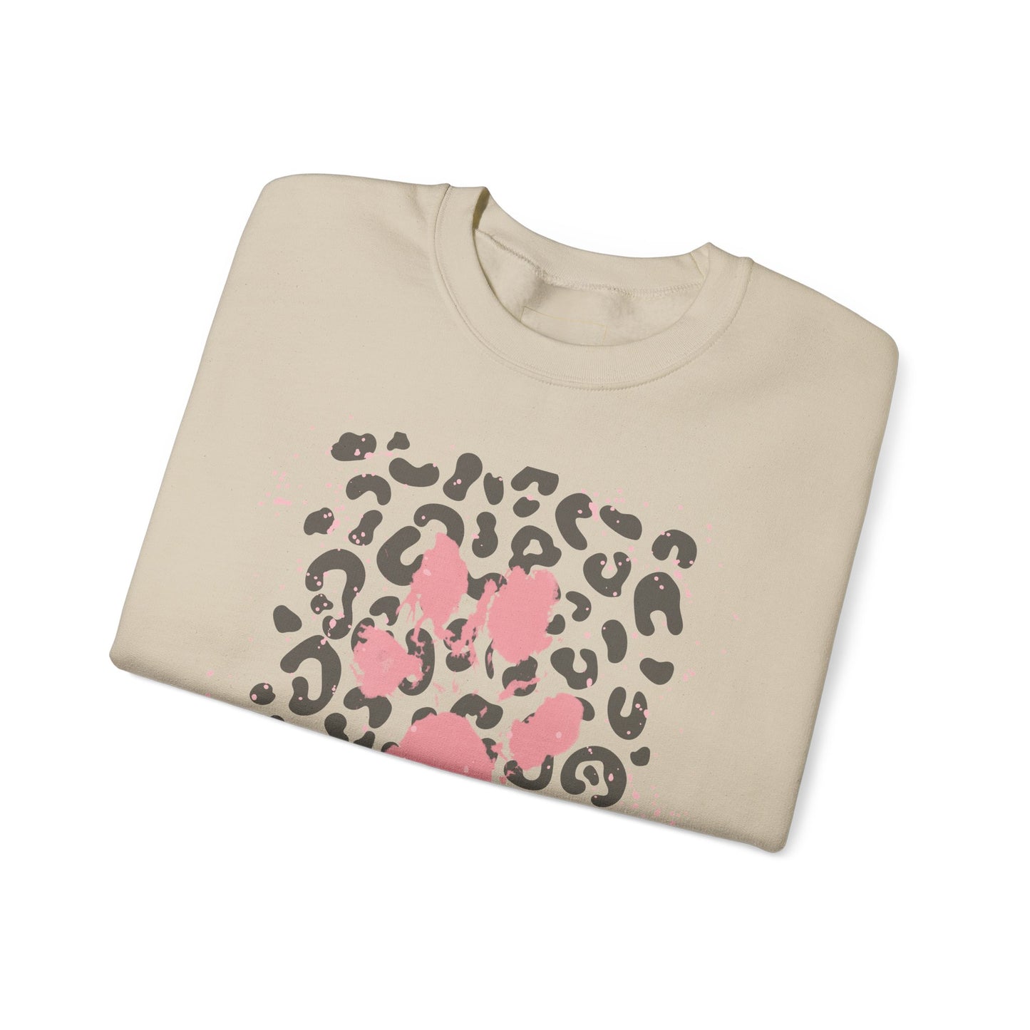 Leopard Print Paw Print Sweatshirt for Animal Lovers