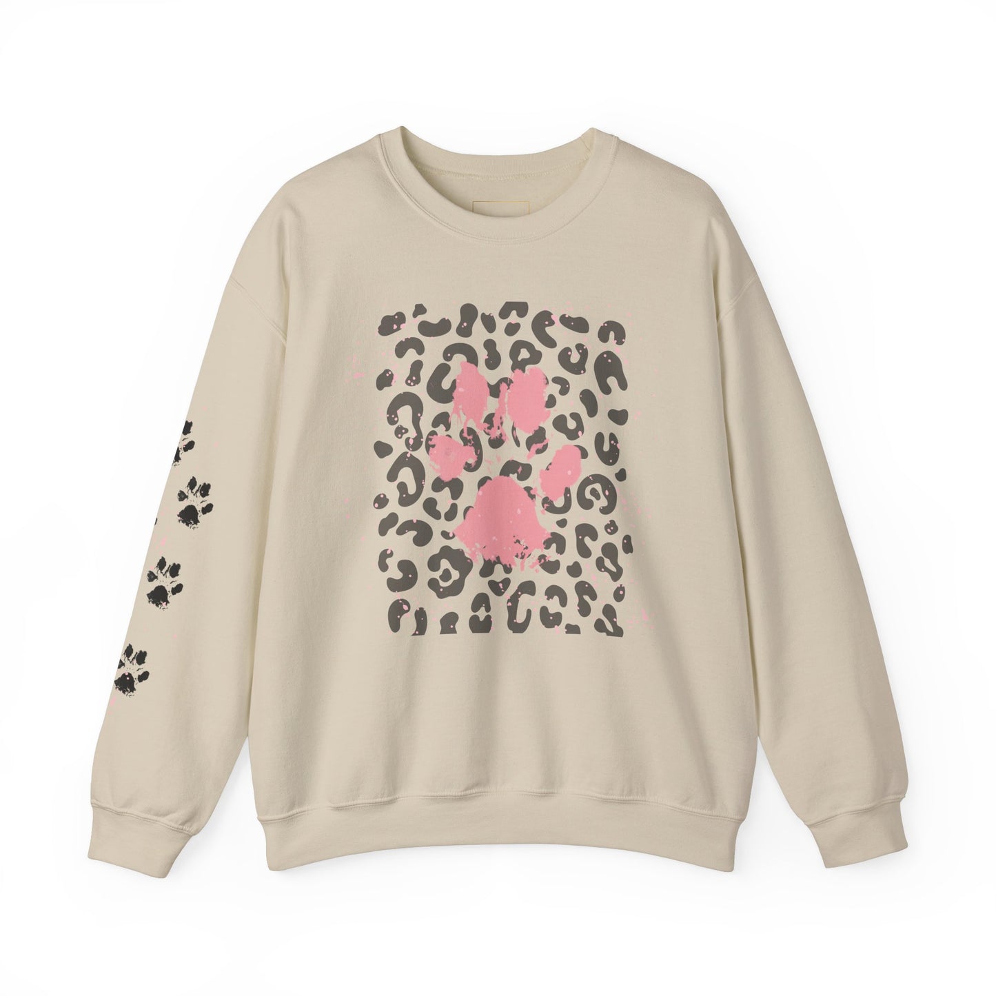 Leopard Print Paw Print Sweatshirt for Animal Lovers