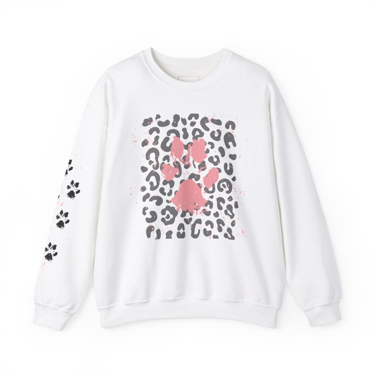 Leopard Print Paw Print Sweatshirt for Animal Lovers