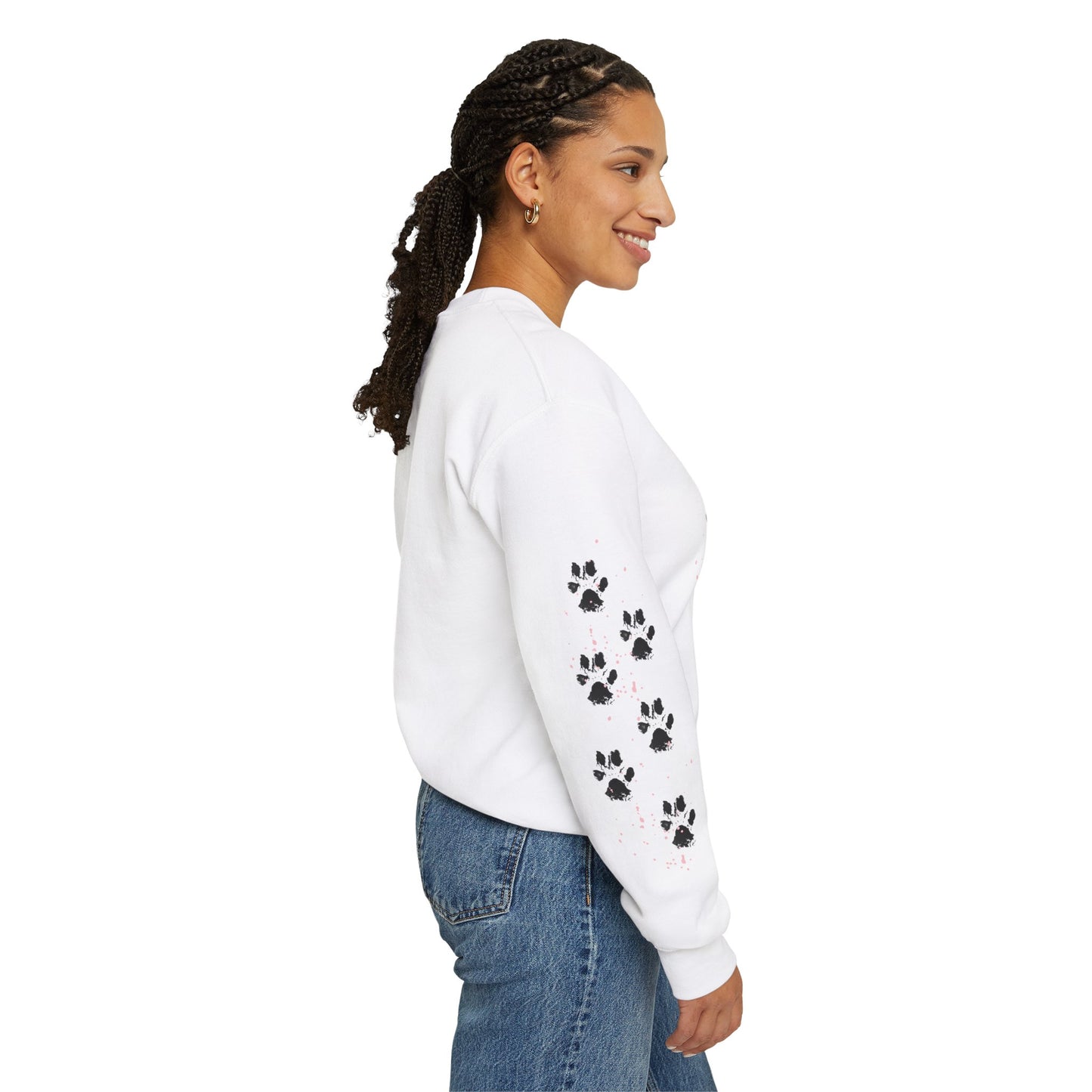 Leopard Print Paw Print Sweatshirt for Animal Lovers