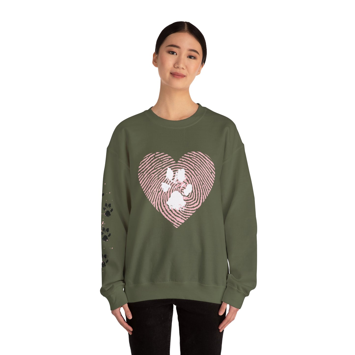 Heart Thumbprint Paw Print Sweatshirt