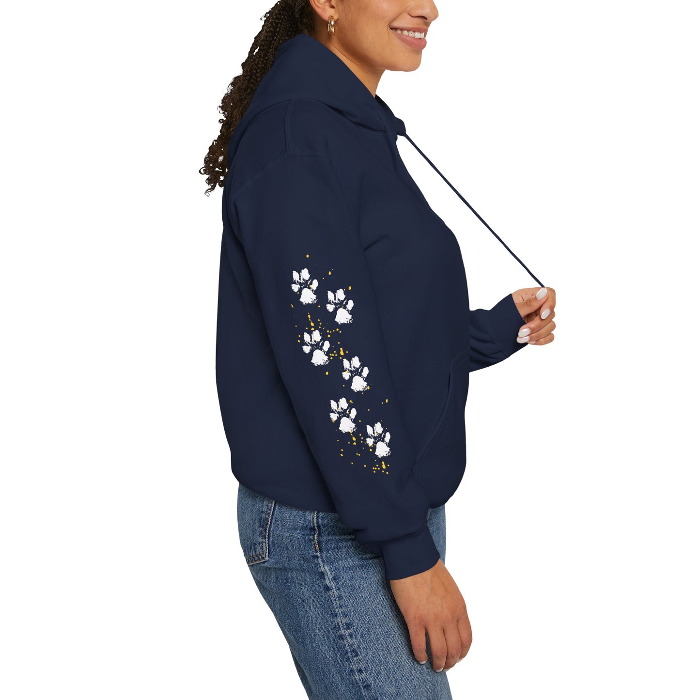 Paw Print & Sunflower Unisex Hoodie – Cozy Pet Lover Sweatshirt