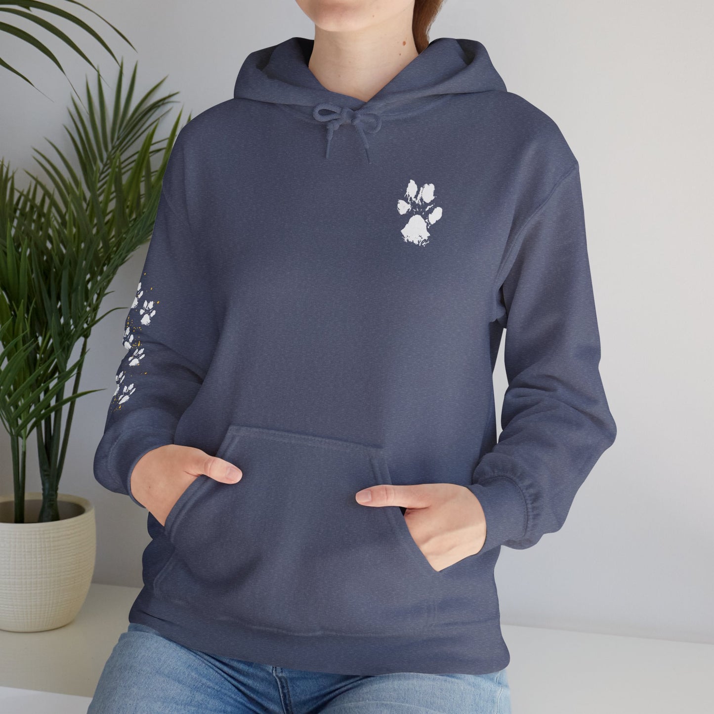 Paw Print & Sunflower Unisex Hoodie – Cozy Pet Lover Sweatshirt