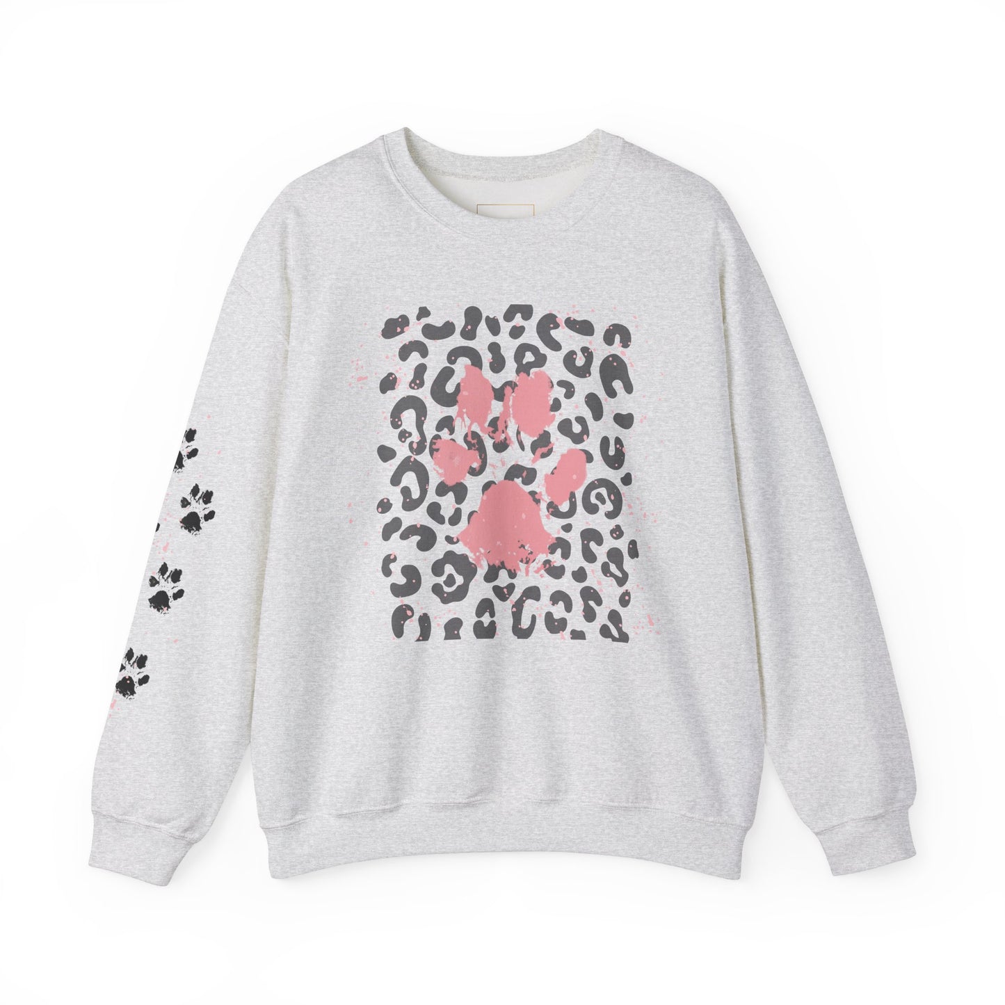 Leopard Print Paw Print Sweatshirt for Animal Lovers