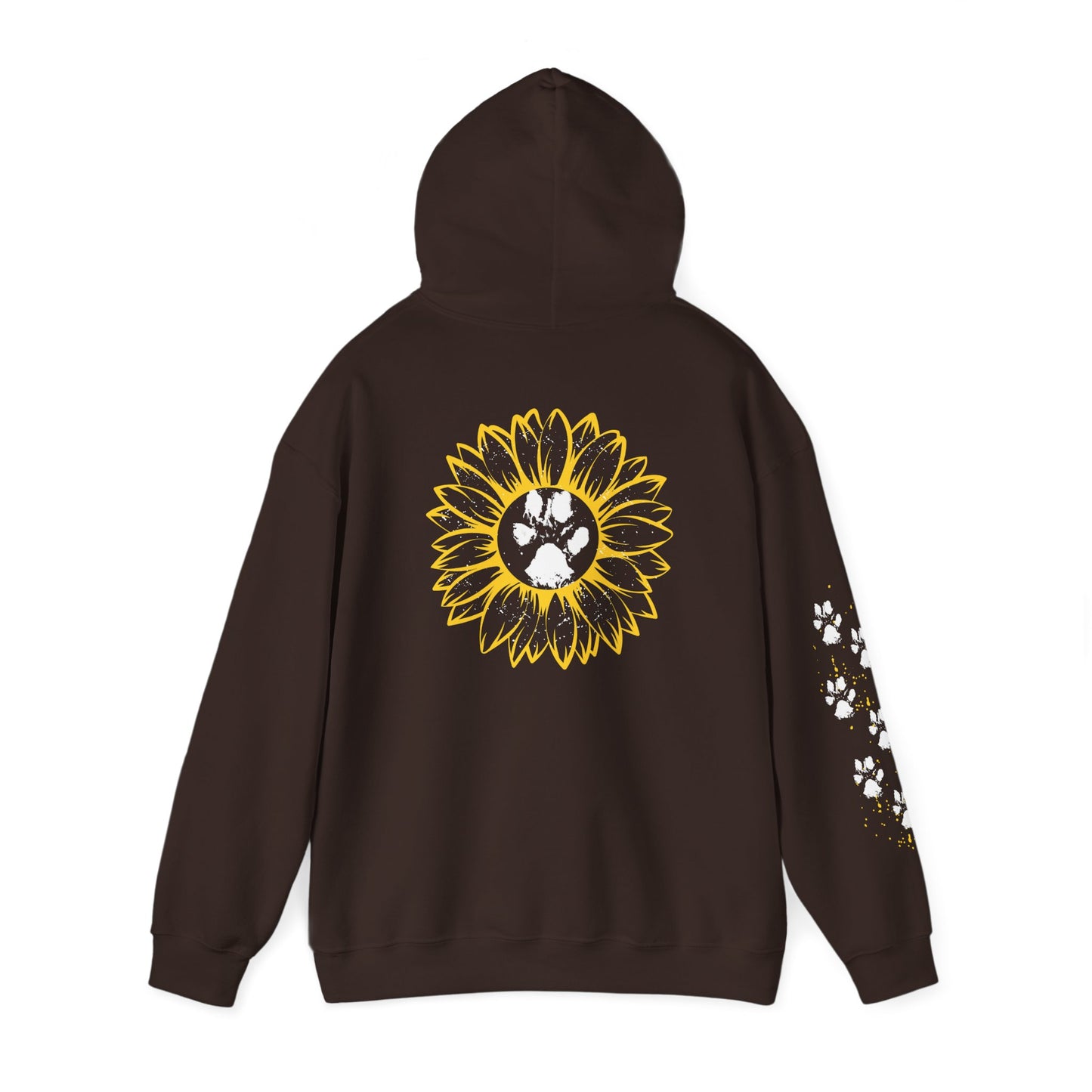 Paw Print & Sunflower Unisex Hoodie – Cozy Pet Lover Sweatshirt