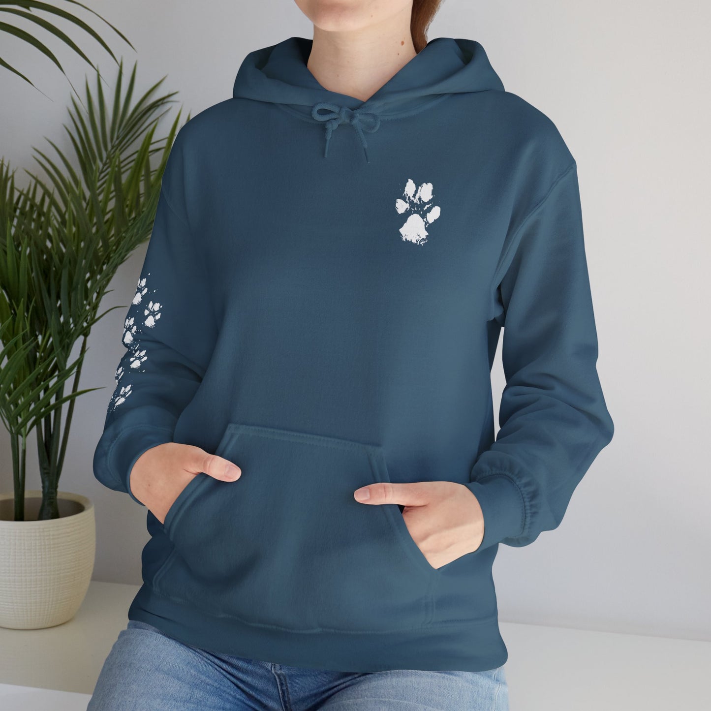 Paw Print Unisex Heavy Blend Hoodie | Cozy Pet Lover Sweatshirt