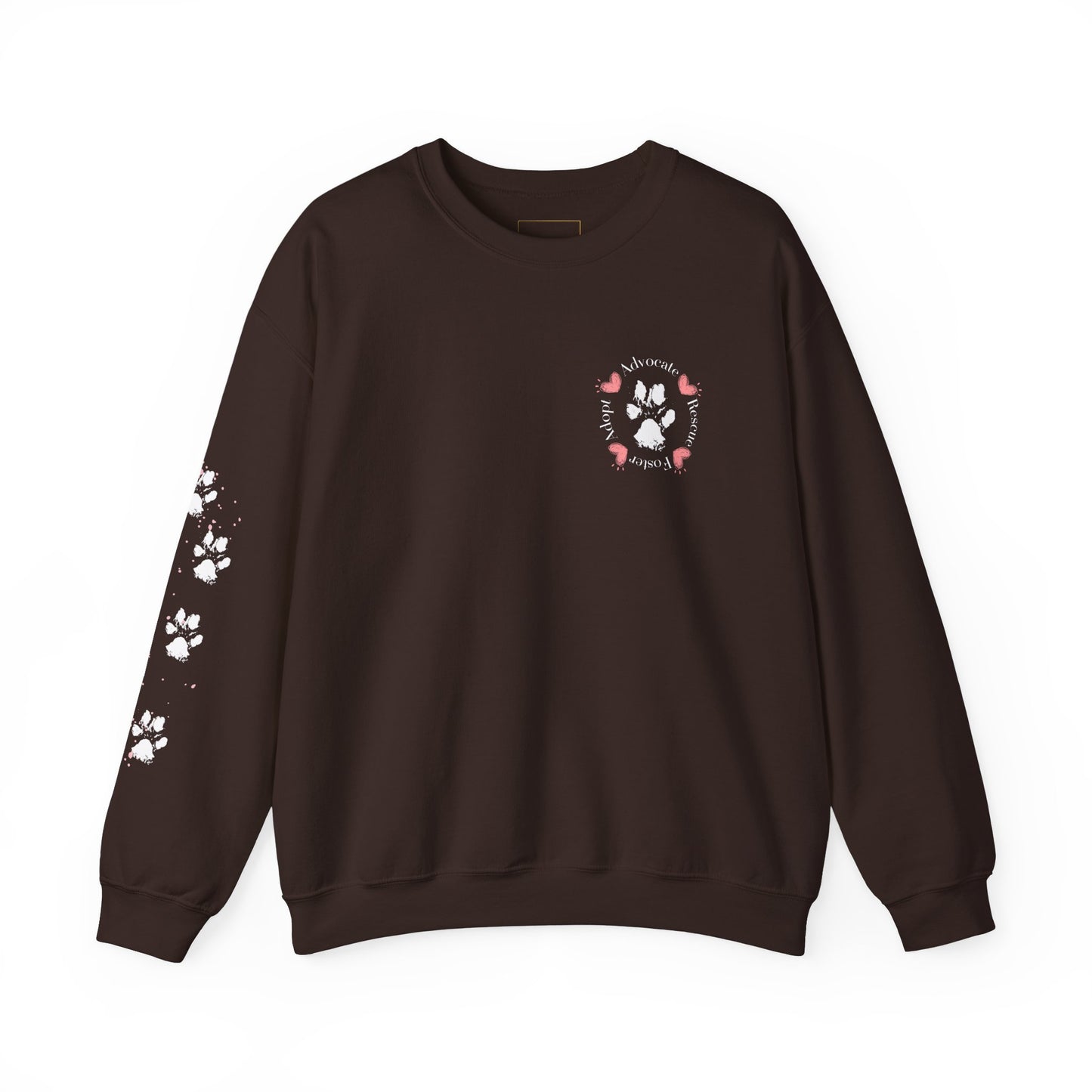 Paw Print advocate, rescue, foster, adopt.  Unisex Heavy Blend™ Crewneck Sweatshirt