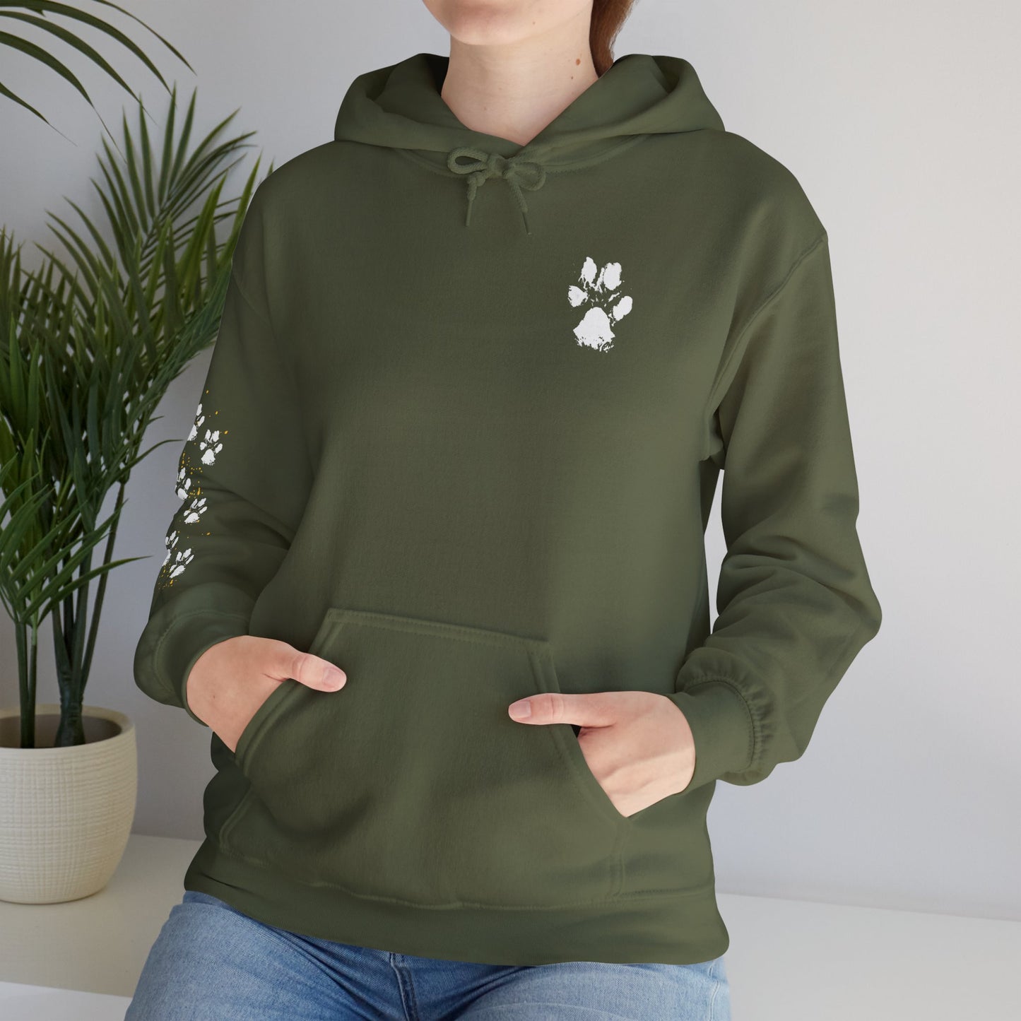 Paw Print & Sunflower Unisex Hoodie – Cozy Pet Lover Sweatshirt