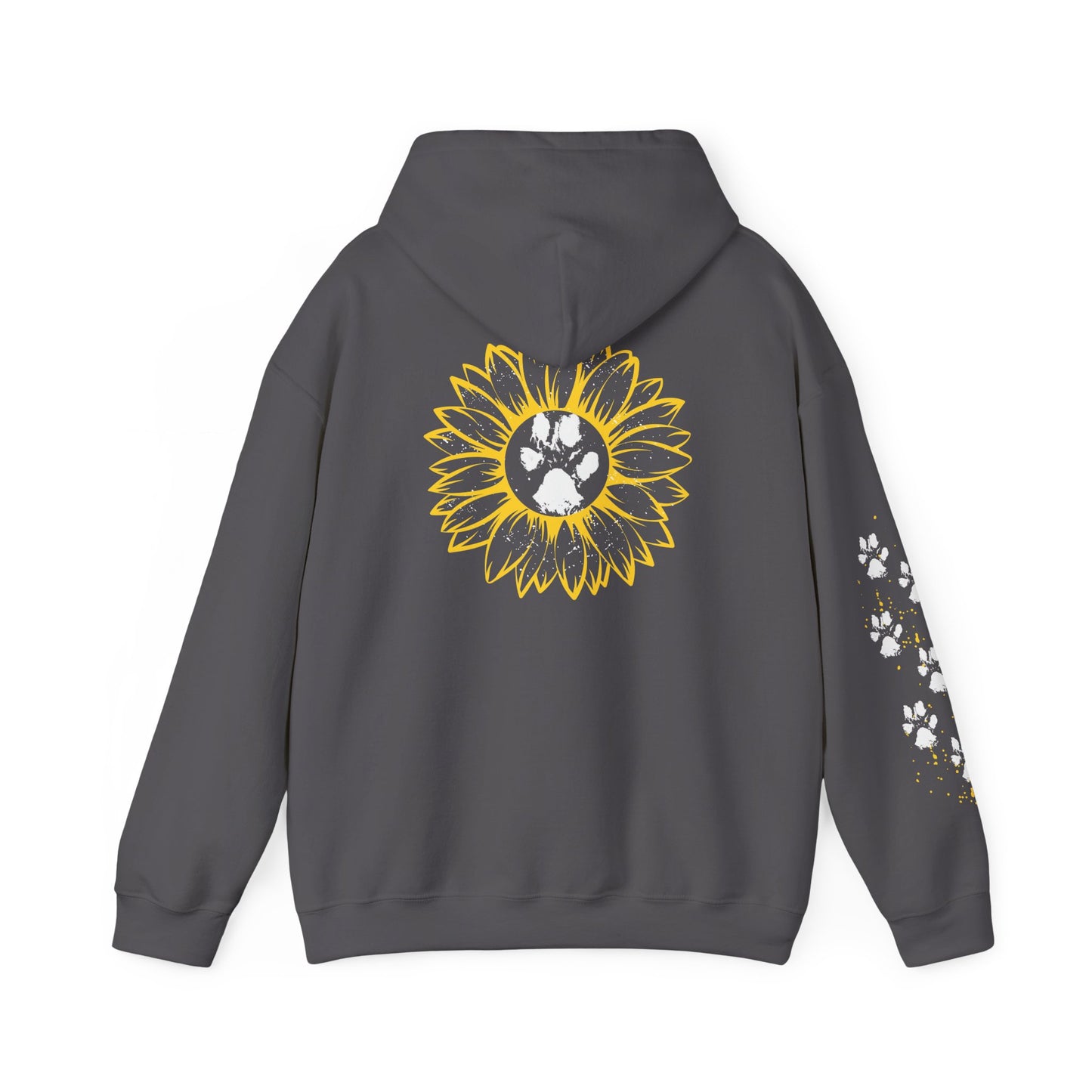 Paw Print & Sunflower Unisex Hoodie – Cozy Pet Lover Sweatshirt