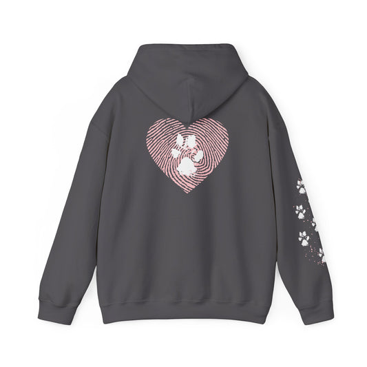 Hooded Sweatshirt with Paw/thumb Print Design