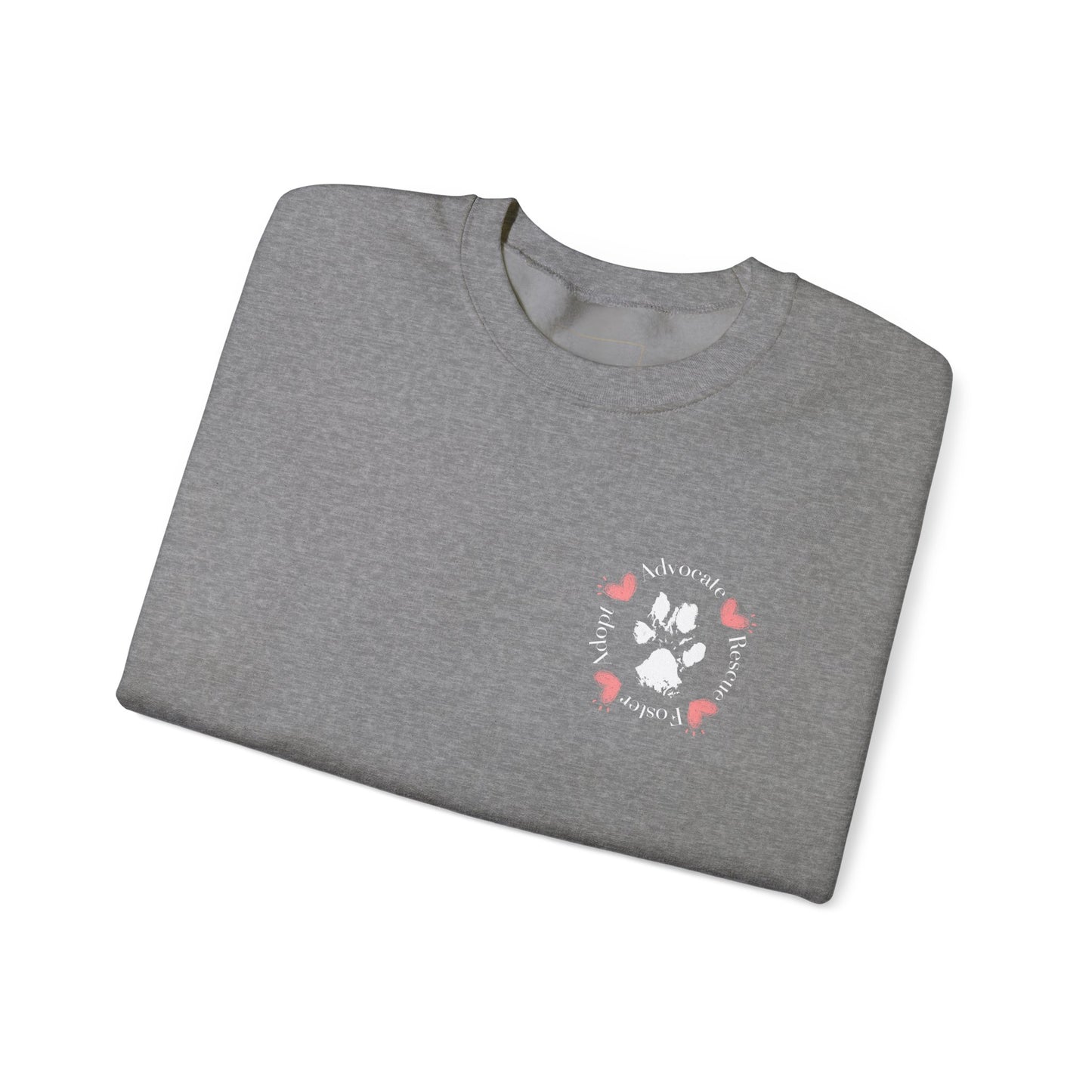 Paw Print advocate, rescue, foster, adopt.  Unisex Heavy Blend™ Crewneck Sweatshirt