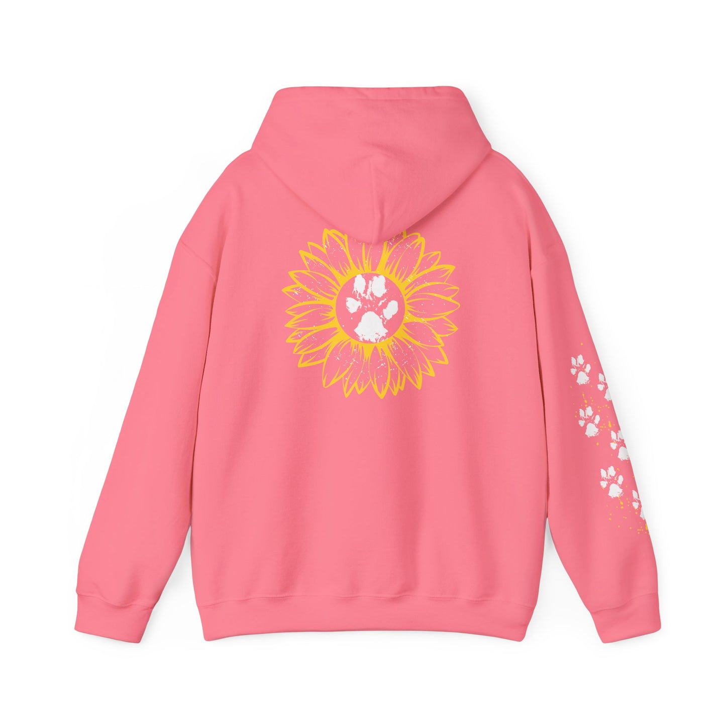 Paw Print & Sunflower Unisex Hoodie – Cozy Pet Lover Sweatshirt