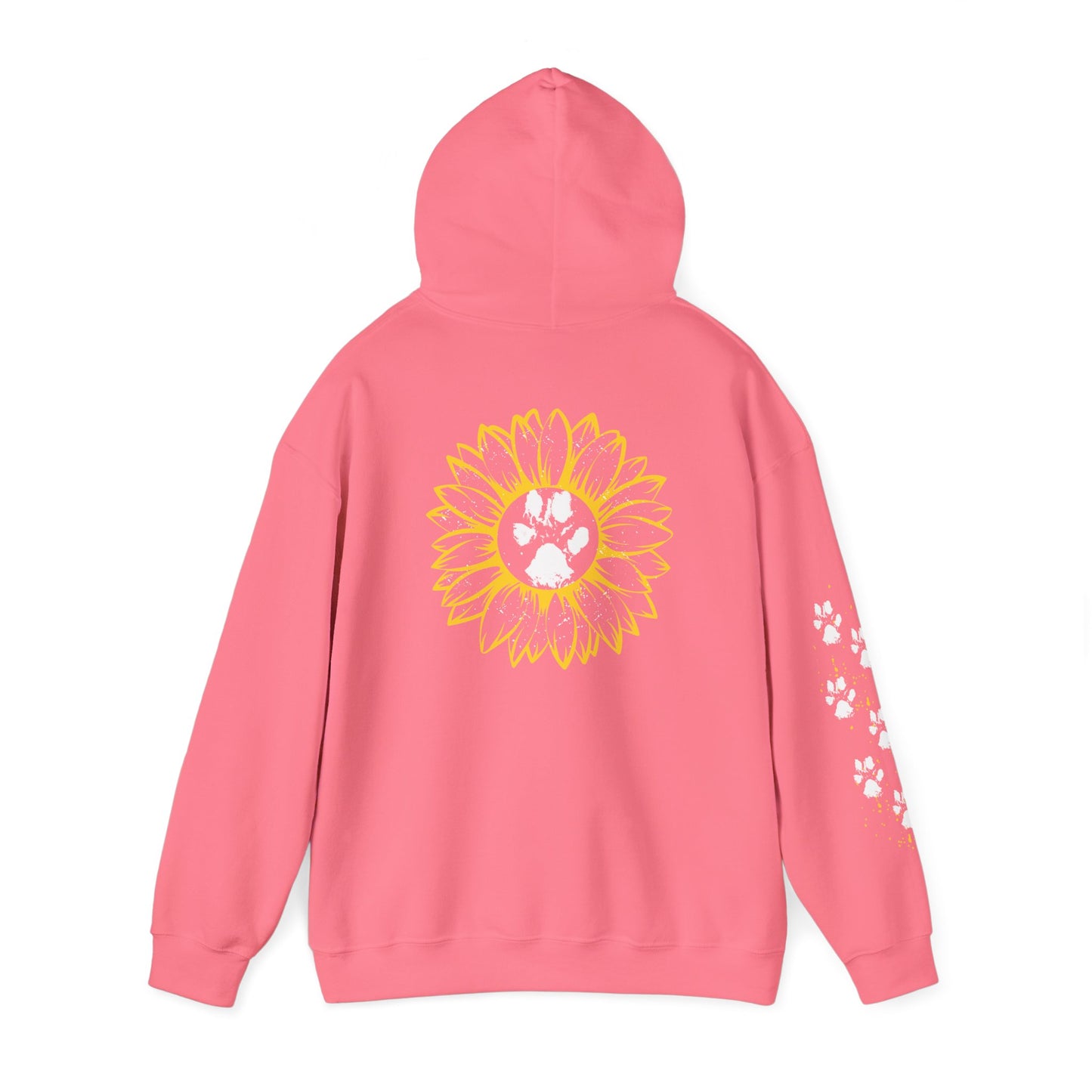 Paw Print & Sunflower Unisex Hoodie – Cozy Pet Lover Sweatshirt