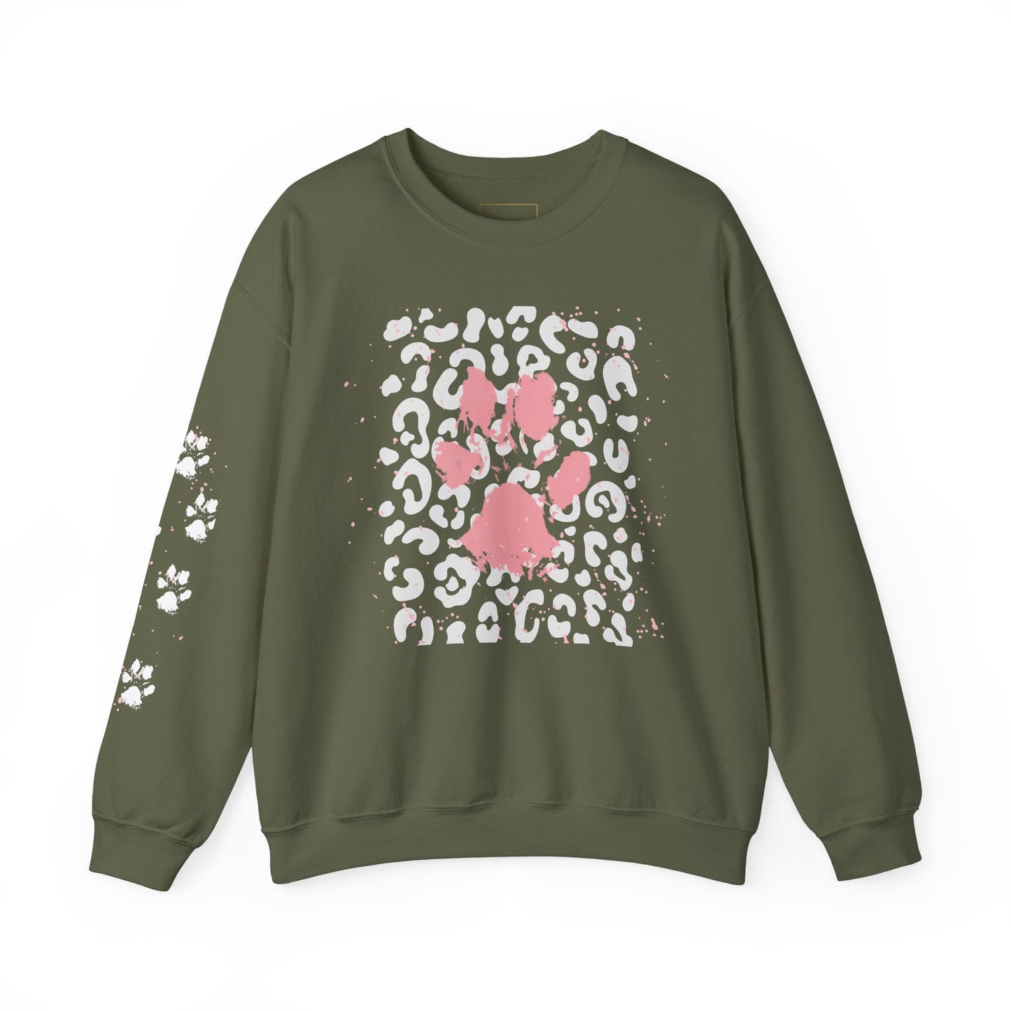 Leopard Print Paw Print Sweatshirt for Animal Lovers