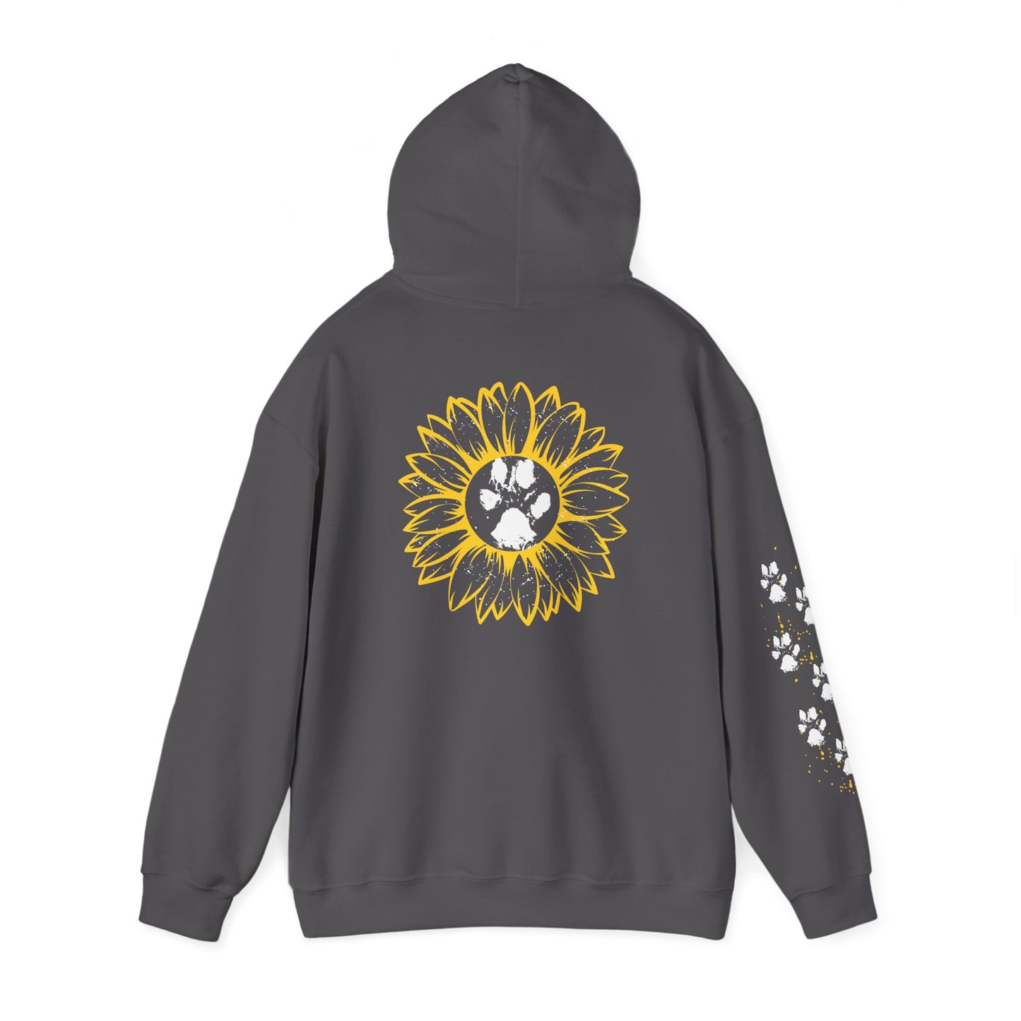 Paw Print & Sunflower Unisex Hoodie – Cozy Pet Lover Sweatshirt